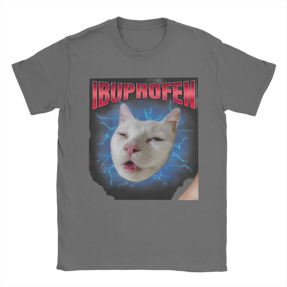 Cool Fun Ibuprofen Cat Hilarious Cat Meme T Shirt Beach Trending T-Shirts Men Women Cotton O-Neck Plus Size 5XL Top Tees Tshirt