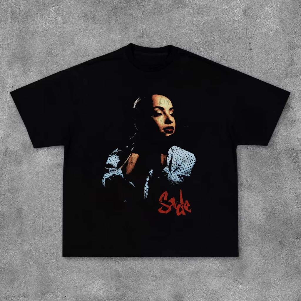 Vintage 90's Sade Adu Shirt Sade Rap Hip Hop 90 Unisex Printed Tshirt S-3XL Graphic Short Sleeve Shirt Men Women Summer