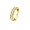 Pure Gold Electroplated Micro-set Pearl Ring for Women, Open Style, Index Finger Ring, Simple and Cool Style Ring