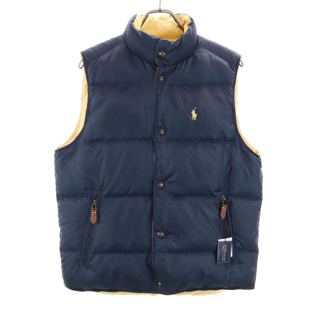 Polo by Ralph Lauren 90s Unused Old Reversible Down Vest M Navy Tagged Men's Used