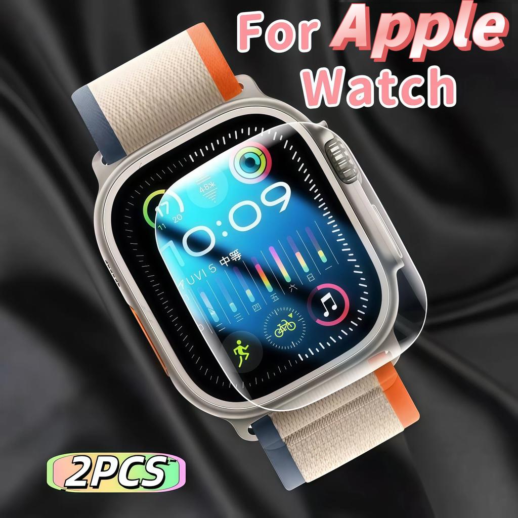 2Pcs Tempered Glass Screen Protector For Apple Watch Ultra 2 3 Ultra2 Ultra3 49mm With Alignment Tool Easy To Install