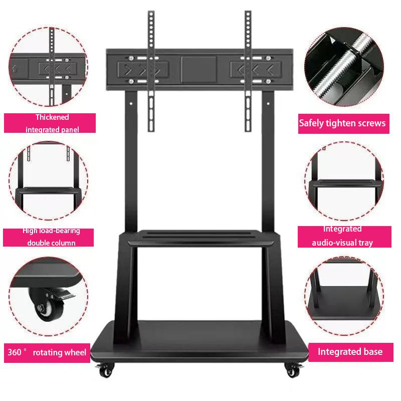 Metal TV Rack Retractable Storage Holders with Wheels Removable Racks Living Room Floor Shelf Modern TV Supports Home Organizer