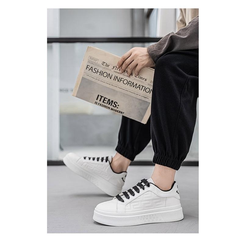 Herren Sportliche Schuhe mit dicker Sohle Schnürung Niedriger Schnitt Lässige Board Schuhe