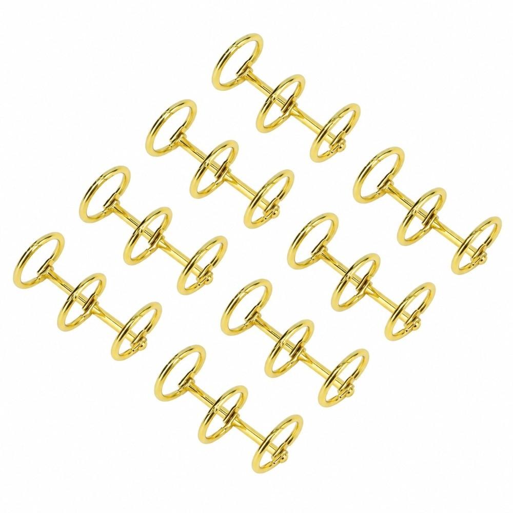 12 pcs Circular 3 Hole Binding Ring Metal Metal Book Ring 3 Ring Binder Loop Office Stationery