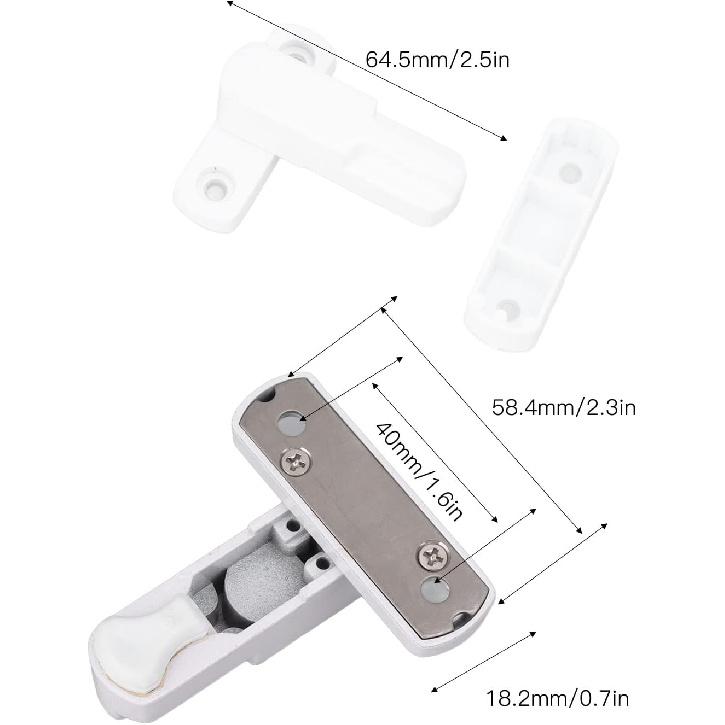 Window Sash Lock, Aluminum Alloy T Type Sliding Window Latch, Great Performance Durable Proof Safety Lock for Home Child Security(white)