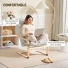 Living room armchair modern leisure armchair bedroom armchair with curved armrests, cushions, 67 x 83 x 105 cm, cream