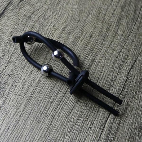 Male E-stim Accessories Ring with Steel Beads Adjustable Conduction Loop