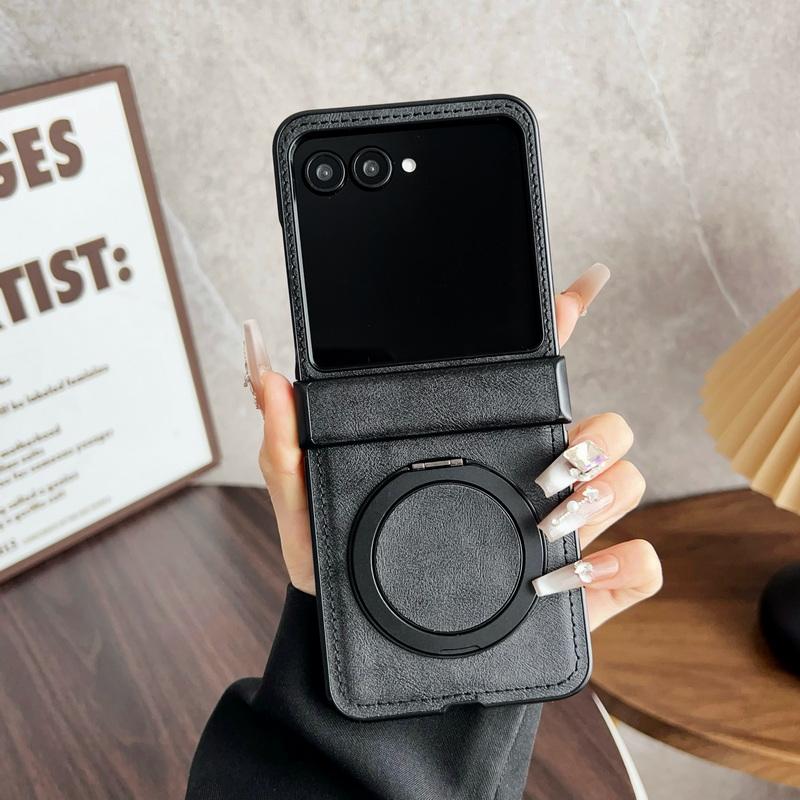 

Для Motorola Razr 50 Ultra 40 Ultra кожаный складной чехол из 3 предметов с беспроводной зарядкой тонкий противоударный кронштейн магнитная задняя крышка Motorola Razr 40 Ultra чёрный