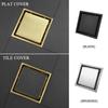 Brushed Gold Black Brushed 304Stainless Steel Bathroom Floor Drain Square Shower Room Anti Odor And Anti Blocking  Drainer
