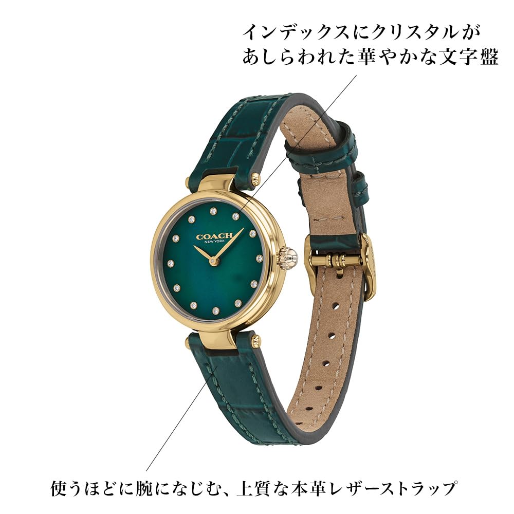 Watch PARK Dark Green Dial Dark Green Leather Strap 14503534 [Coach][Authorized Import] Women's