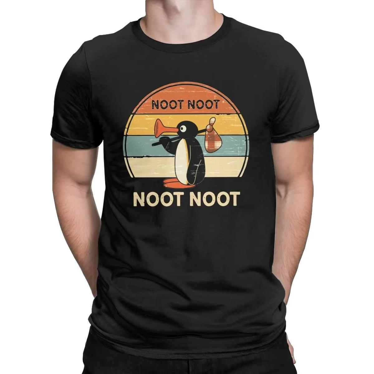 

Noot Noot Pingu Penguin Meme Gift Cotton Tshirt Crewneck Clothes Printing Men Women Tee Shirt 4XL