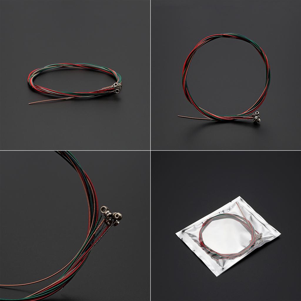 Colored String Replacement Set 11-52 Steel Wire String for Acoustic Classic Guitar Sets of 6 Guitar Strings Replacements