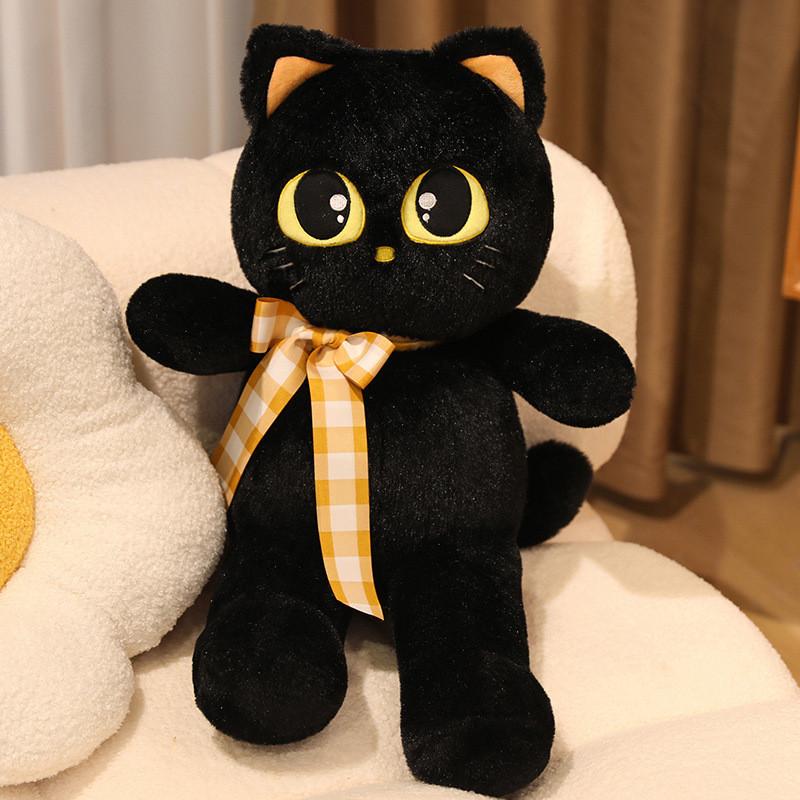 Brinquedo de Pelúcia de Gato Fofo Com Enchimento de Algodão PP Macio Para Decoração e Conforto do Quarto das Crianças