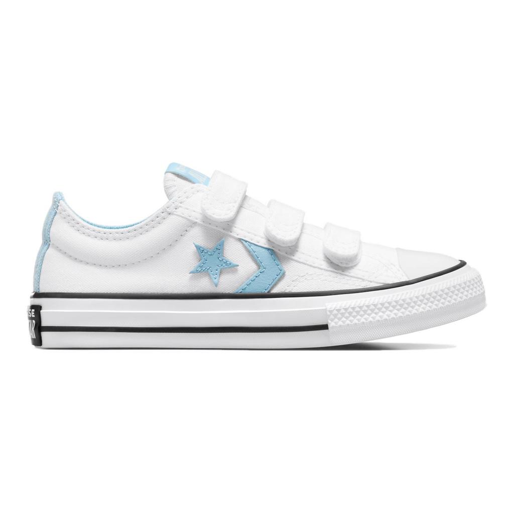 Converse Star Player 76 Easy On Durable Low Top Kids Skate Shoes Kids Sneaker White Blue A07410C
