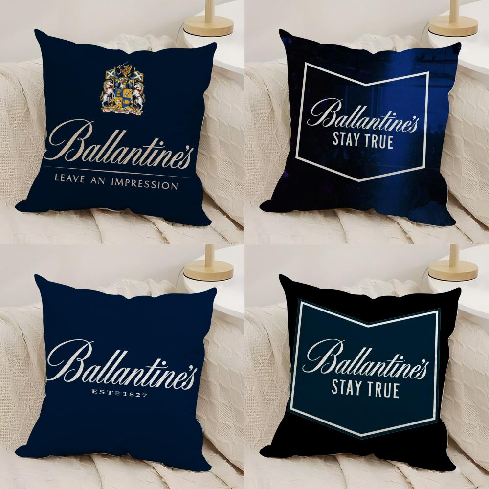 Whiskey B_Ballantine'S Kunst Kissenbezug Seidiger Kurzer Plüsch Beidseitig Bedruckter Kissenbezug Für Sofa Alle Jahreszeiten Heimdekoration Geschenk