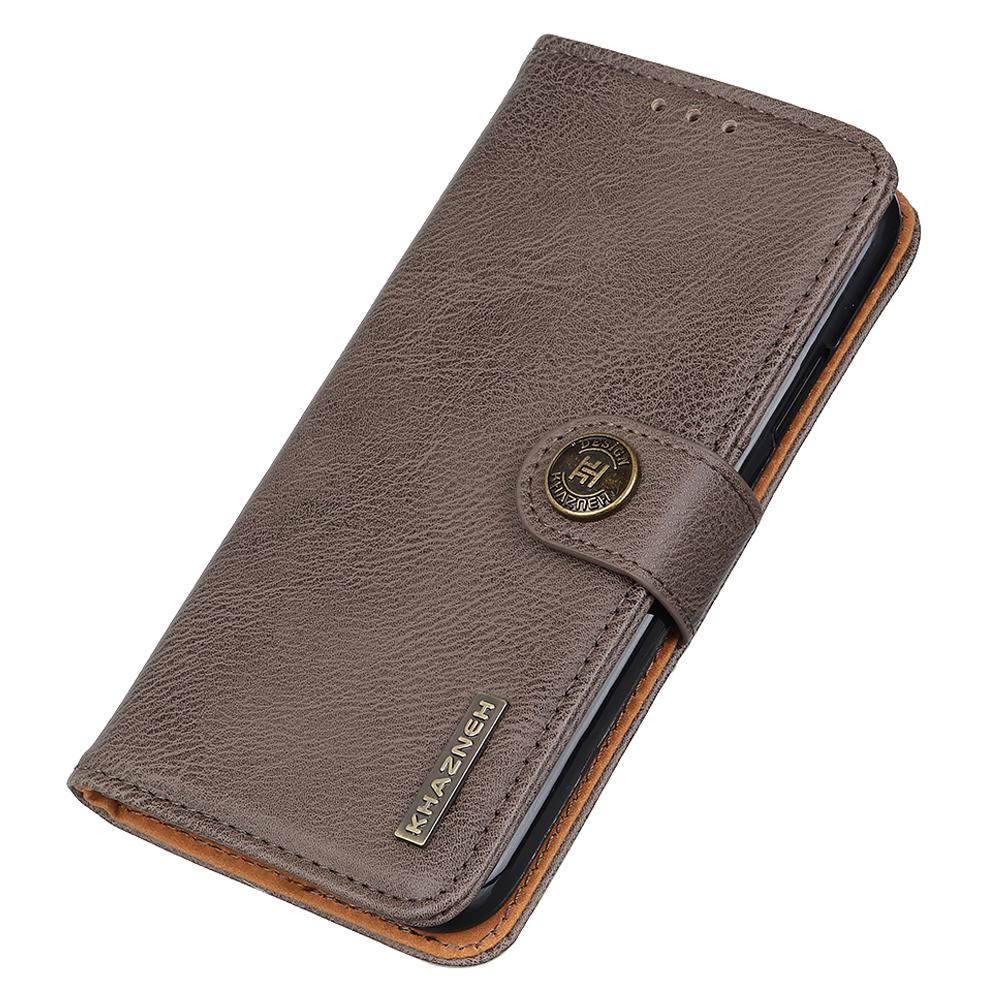 KHAZNEH Flip Leather Phone Case For Samsung Galaxy A24 4G (162.1 x 77.6 x 8.3mm) Cowhide Texture Phone Cover Wallet Stand
