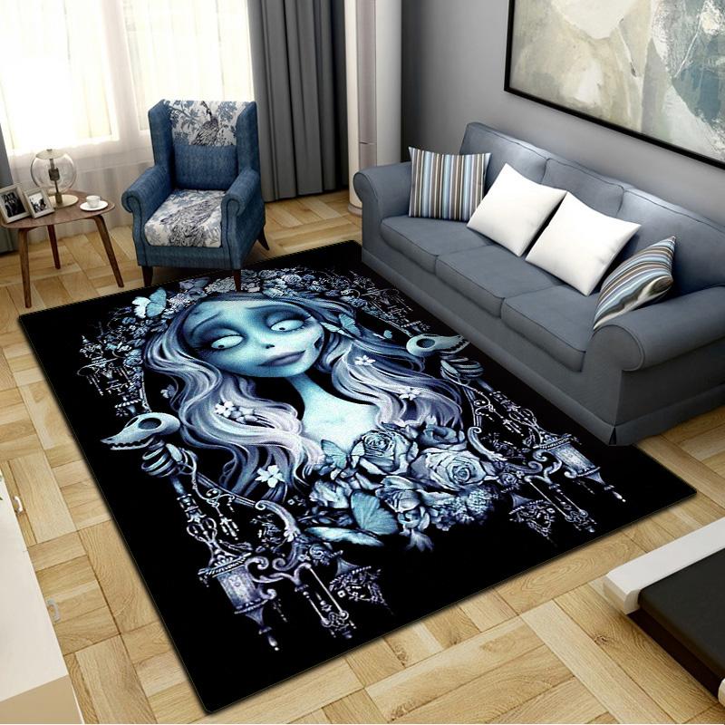 Corpse Bride Cartoon Carpet Rug for Living Room Bedroom Home Sofa Decoration,Kids Play Non-slip Floor Mat