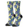 Cartoon Parrot Floral Cute Socks Happy Fun Crew Socks Harajuku Style Unisex Comfortable Casual Hip Hop Trend Socks Novelty Gift