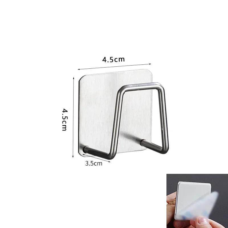 

Stainless Steel Sink Sponge Holder with Soap Dish Scouring Pad Wire Ball Drain Rack Mount Inside Sink Wall, Kitchen Organizer срібний