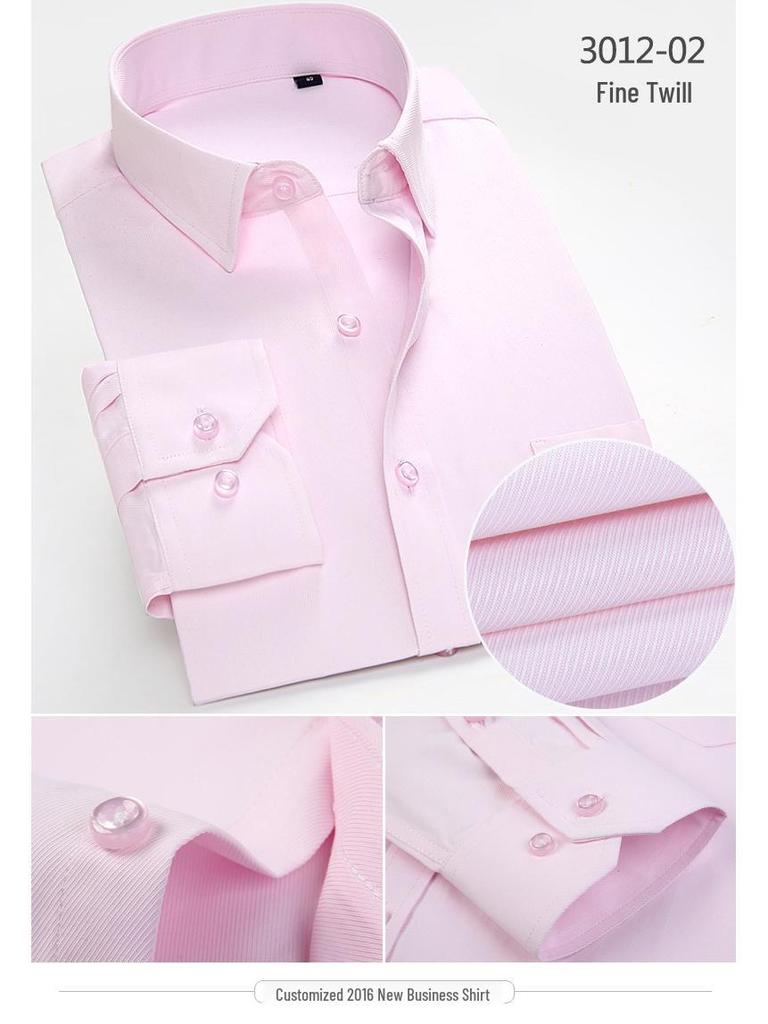 Camicia Professionale da Uomo a Maniche Lunghe a Strisce Bianche - Ideale per Lavoro, Tempo Libero, Colloquio o Abbigliamento da Lavoro (Logo Disponibile)