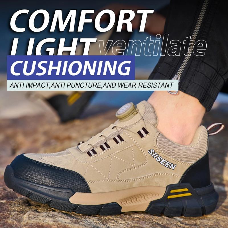 Rotierende Taste Neue Sicherheitsschuhe Männer Anti-smash Anti-punktion Arbeit Schuhe Mode Männer Sport Schuhe Sicherheit Schutz stiefel Männer
