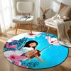 Rustic Round Christmas Multicolor Rug Pad, Non-Slip Floor Mat for Bedroom