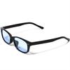 [Bliss Leather] Black x Light Blue Fashion Glasses, Square Shape, Thin, Horizontal, Full Rim, Men's & Women's, Sunglasses, Non-Prescription, Colored,