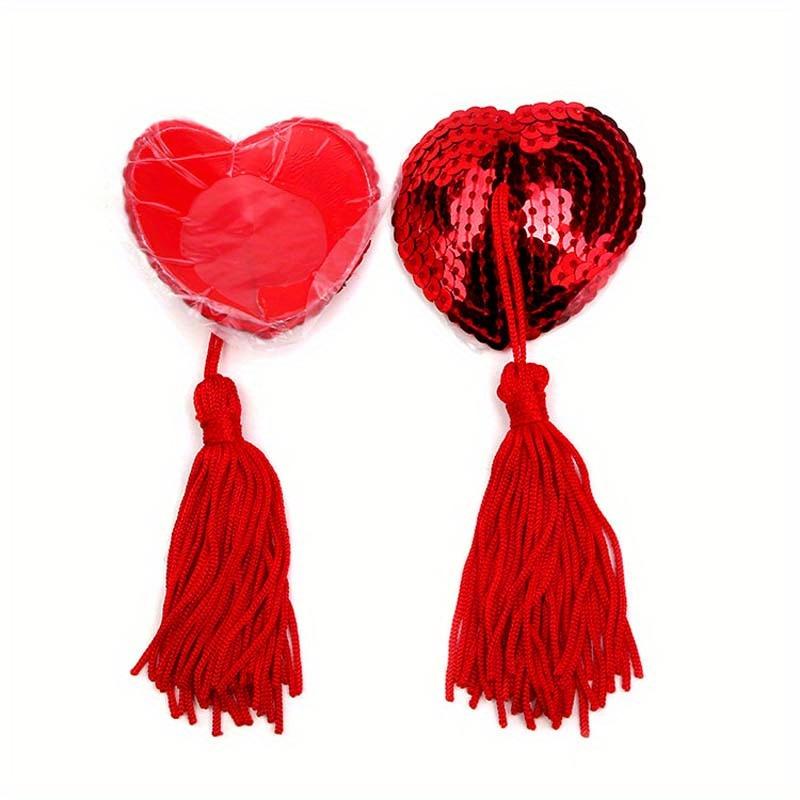 Lingerie Nipple Stickers Toys, Breast Decoration, Bdsm Exotic Accessories, Tassel Heart-shaped Sequins Breast Stickers For Men Women couple