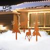 4 Teile/satz Weihnachten Baum Garten Stecker Wetter-proof Heavy Duty Outdoor Terrasse Hof Rasen Metall Elch Silhouette Zeichen Spike Stick dekoration Ornament