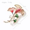 Light Luxury Exquisite Ginkgo Leaf Inlaid Zirconium Brooch Personalised Multi Leaf Pearl Pin Clothing Accessories Perfect Gift for Couples