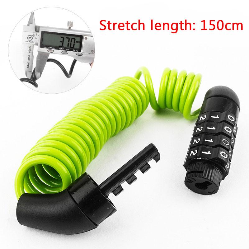 Mini Helmet Lock Anti-theft 4 Digit Password Lock Wire Mountain Bike Frame Durable Steel Wire Cable Bicycle Accessories