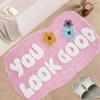Cartoon Letter Imitation Cashmere Floor Mat for Home Use, Dirt Resistant Floor Mat for Bathroom, Absorbent Foot Mat