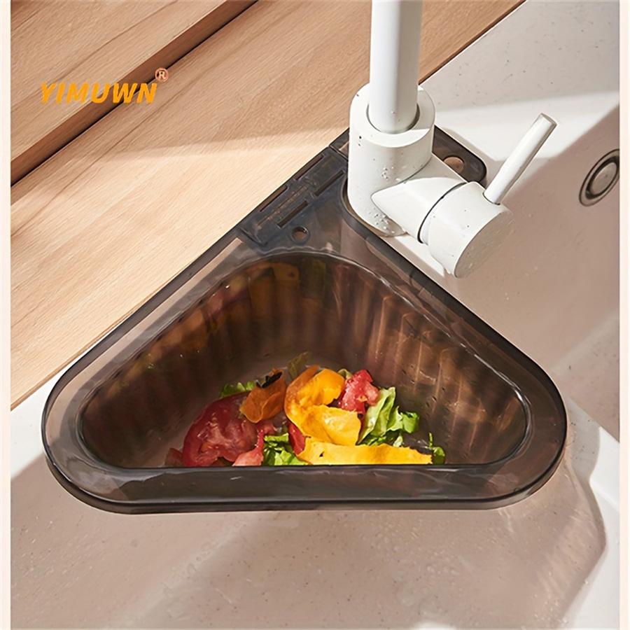 1pc Kitchen Sink Filter Basket, Corner Drain Strainer Basket, Triangular Sink Storage, Multi-Functional Hanging Filtering Draini