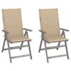 VidaXL Garden Reclining Chairs Set of 2 and Cushions Acacia Wood 3064701