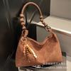 Premium retro underarm bag women's 2025 new trendy fashion suede shoulder bag large capacity tote bag