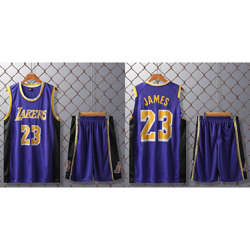 Fioletowy 24 Lakers Lebron James Zestaw Koszulek Dorosły Dzieci Oddychający Uniform Koszykarski Rekreacja Fitness Odzież Sportowa