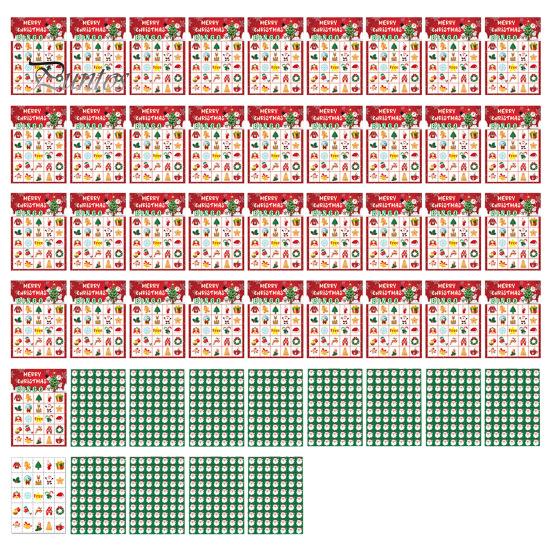 

Набор рождественских игровых карточек для бинго, многоразовые праздничные праздничные карты для бинго, развлечения в помещении, рождественские игры для семейного сбора красный