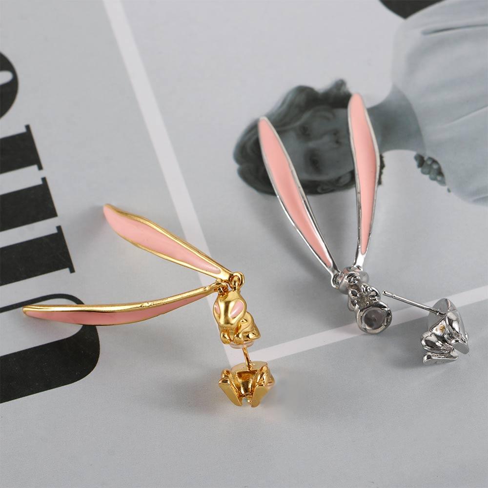 Fashion Pink Glaze Metal Accessories Long Drop Earrings Jewelry Stud Earrings Dangle Earrings