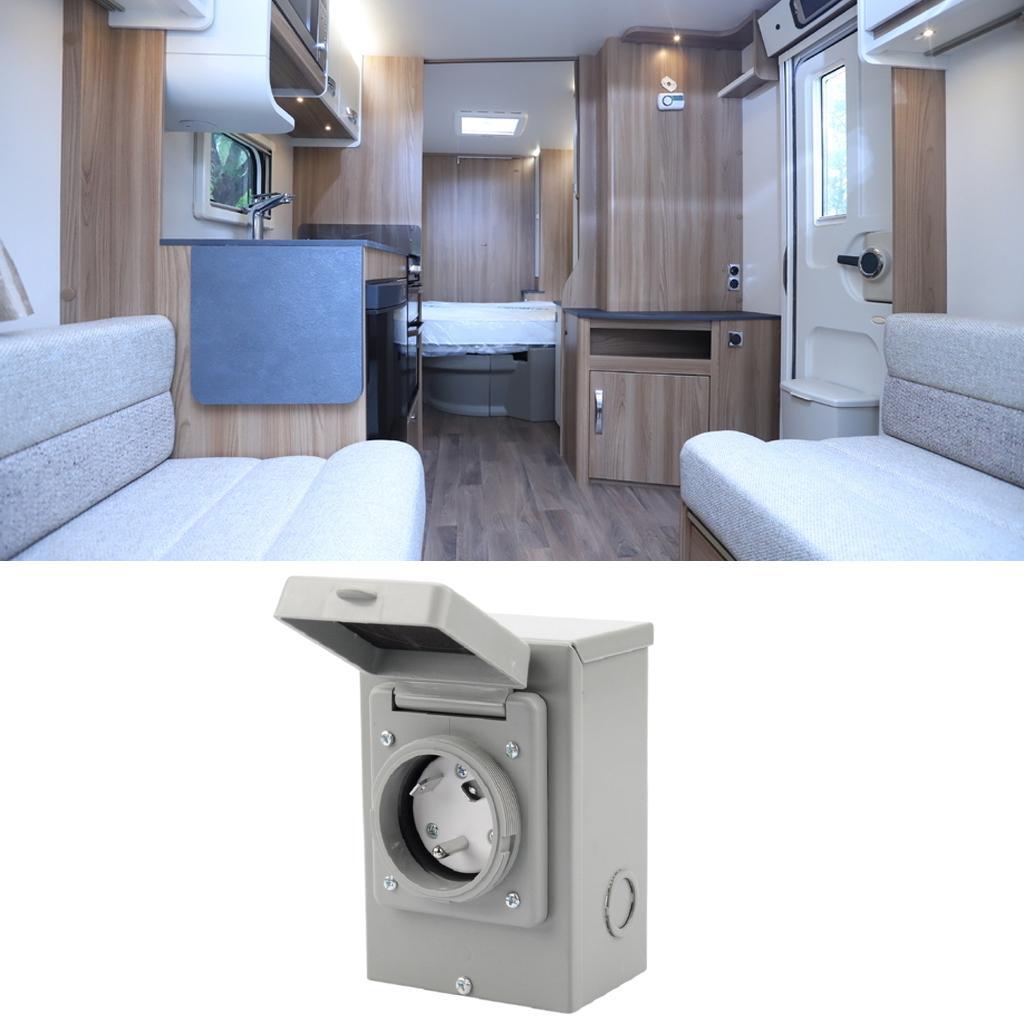 RV Power Outlet Panel Box Electrical Receptacle Panel 30Amp NEMA TT 30R