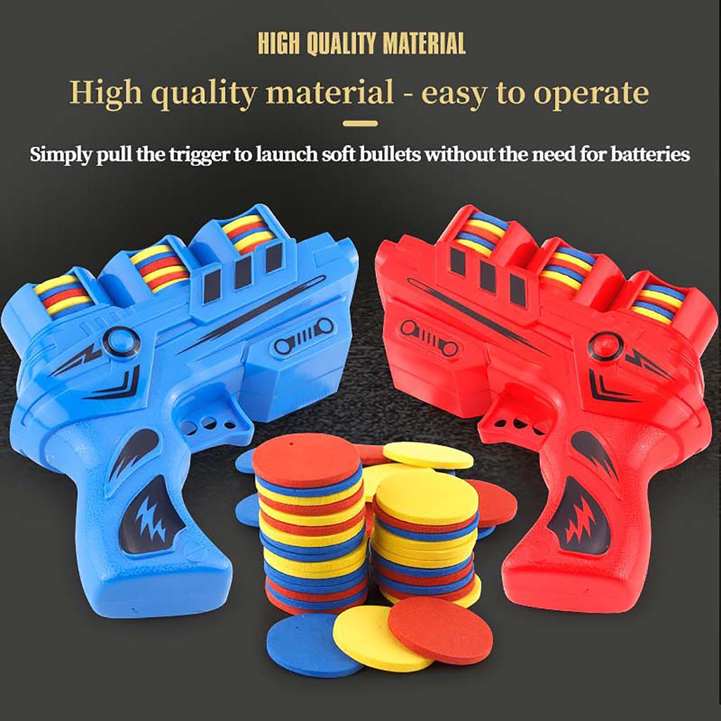 1Pc Foam Flying Saucer Guns Ejection Disc Toy With 25 Eva Soft Bullets Toy Gun Kids Summer Outdoor Games Interactive Sport Toys