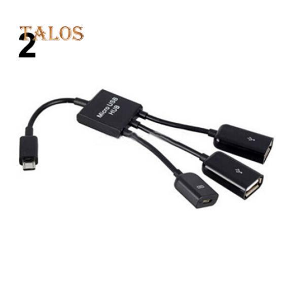 

3-в-1 Micro USB HUB OTG «чоловічий-жіночий» подвійний кабель-адаптер USB 2.0 для комп’ютерних гаджетів Samsung