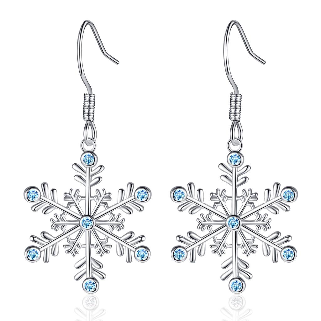 New Christmas Earrings Niche Design Versatile Snowflake Pendant Exquisite Fashionable Earrings