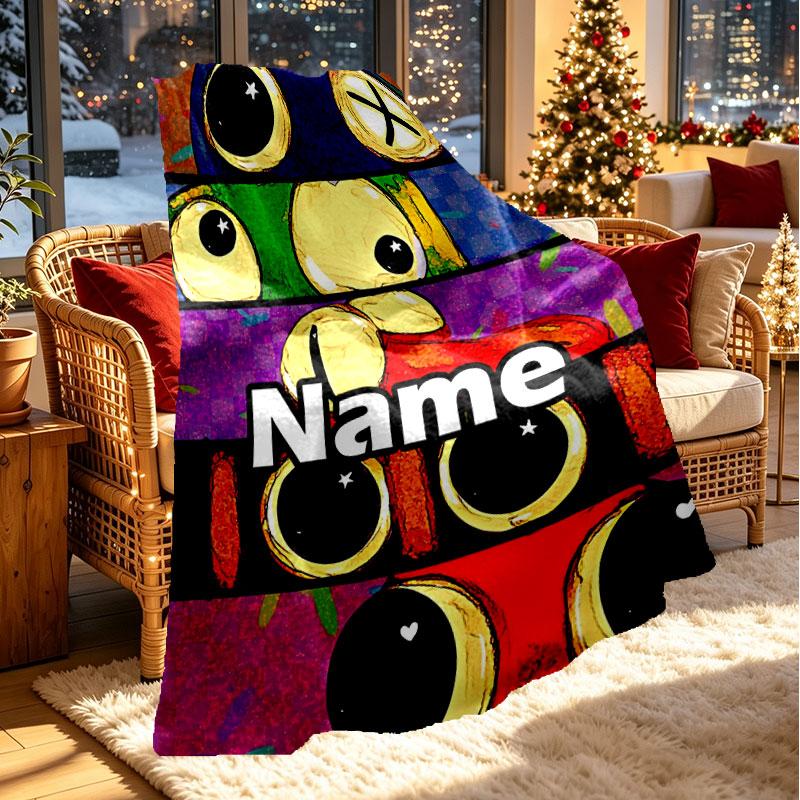 Kişiye Özel İsimli Oyun Rainbow Friends Baskılı Battaniye, Ev Dekorasyonu, Yatak Odası, Kanepe, Kamp, Koltuk, Doğum Günü Noel Hediyeleri