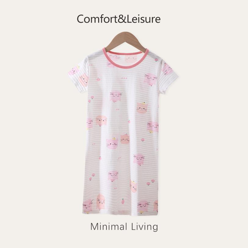Girls' Breathable Summer Nightgown - Air Conditioning Suit for Kids