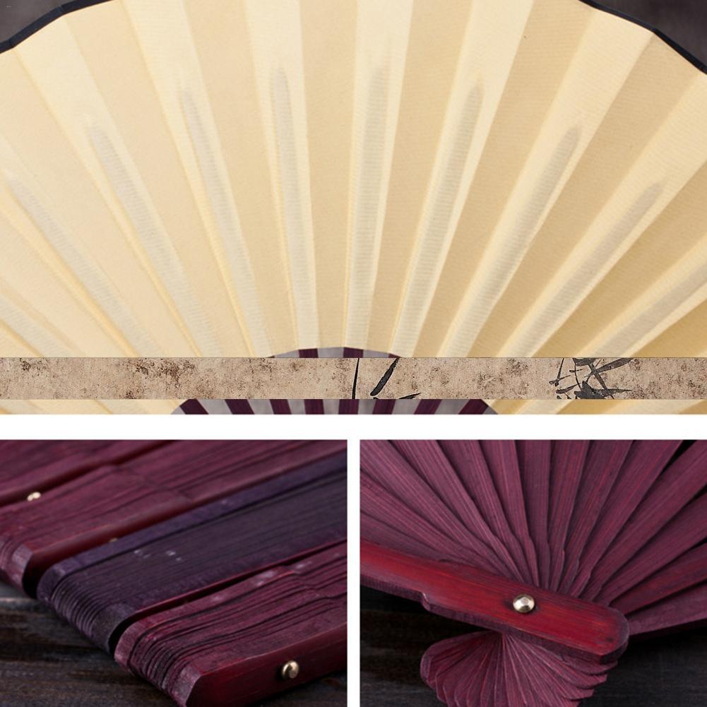 10 Zoll Faltfächer Hand Seidenstoff DIY Chinesischer Faltfächer Holz Bambus Antike Faltfächer DIY Kalligraphie Malerei