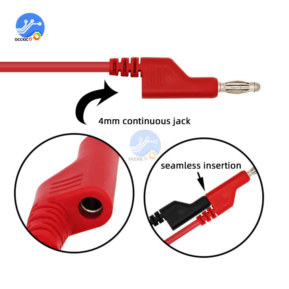 5pcs 4mm Banana Plug Test Line Banana To Banana Plug Test Lead Kit for Multimeter Match Alligator Clip For Electrical Work