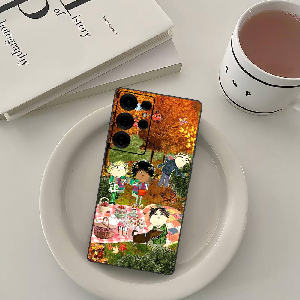 Charlie And Lola Anime Phone Case For Samsung S 24 Fe 25 Ultra Plus 20 Lite 21 30 22 23 24 22 Ultra 5G Fundas
