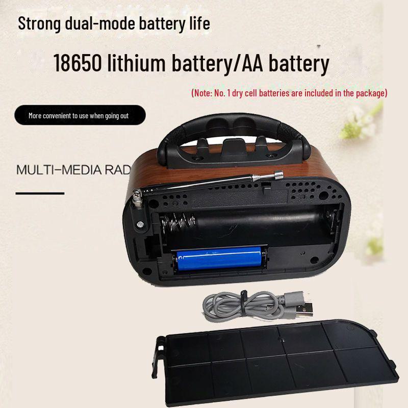 Boxă Bluetooth retro cu subwoofer, suport pentru telefon wireless, audio de înaltă calitate, radio convenabil cu alimentare solară