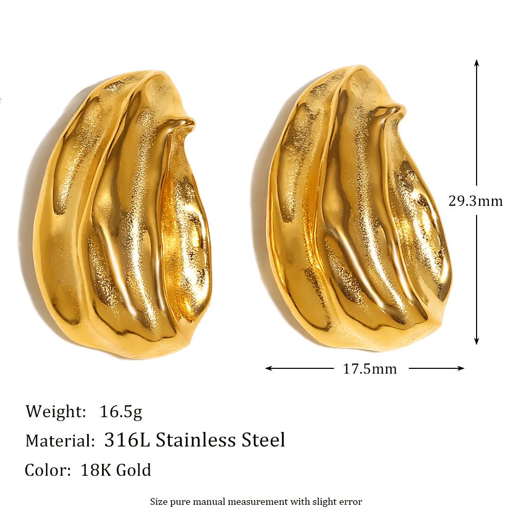 

MamacitaSlay New Design Chayote Shape earrings women 18K Gold Plated stainless steel women s jewelry Gifts for women золотий