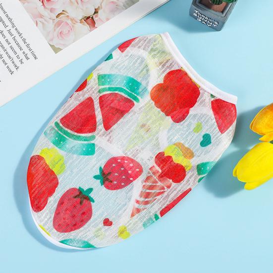 Haustierweste, Obst bedrucktes T-Shirt, weich, ärmellos, für Katzen, Sommer, Hund, bequeme, atmungsaktive Weste, Haustierbekleidung